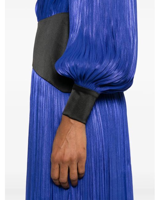 V:PM ATELIER Blue Delilah Plissé Gown