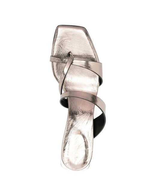 DONNARì White Strappy Leather Sandals