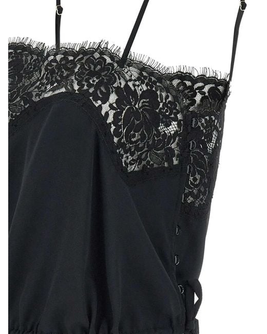 Elisabetta Franchi レースディテール トップ Black