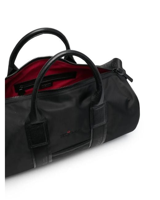 Kiton Black Logo-Strap Travel Bag for men