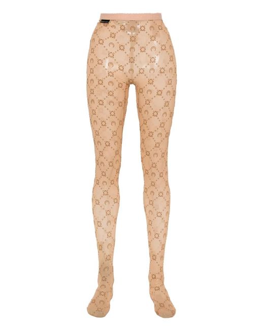 MARINE SERRE Natural Monogram Tights