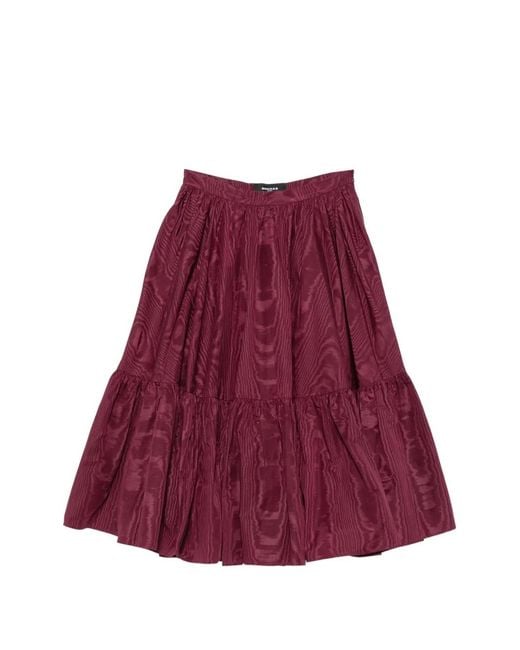 Rochas Moiré-Effect Tiered Midi Skirt