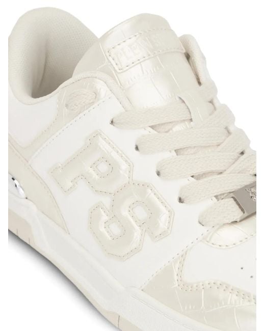 Philipp Plein White Baskets Basses Cocco
