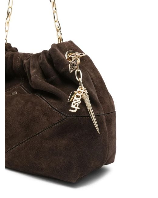 Ba&sh Black Mini June Suede Tote Bag