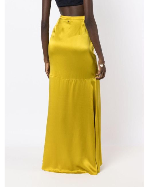 Falda de cintura alta Adriana Degreas de color Yellow