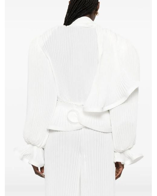 ROWEN ROSE White V-Neck Blouse