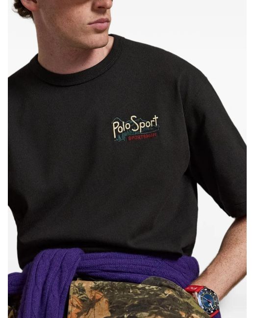Polo Ralph Lauren Black Relaxed Fit Polo Sport T-Shirt