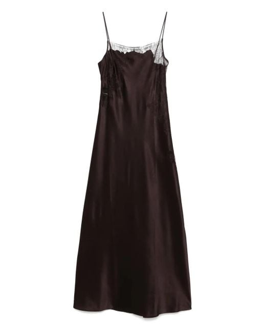 Abito Lungo Stile Sottoveste di Carine Gilson in Brown