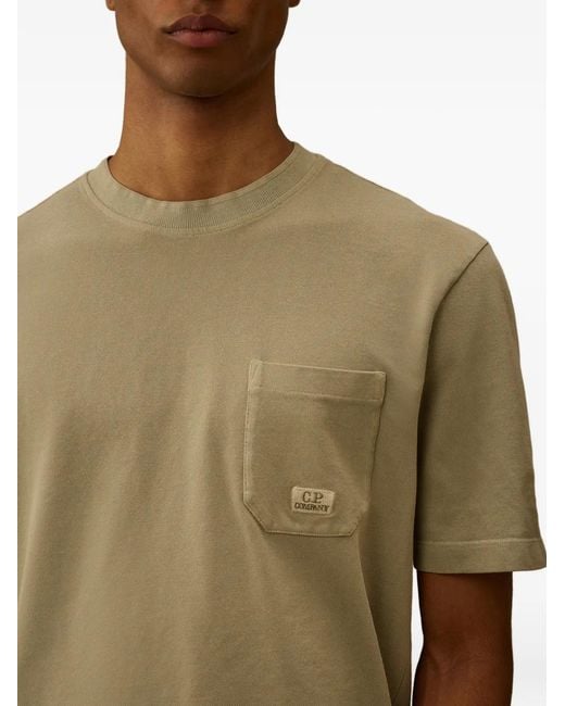 C P Company Green Short-Sleeve Pocket T-Shirt for men
