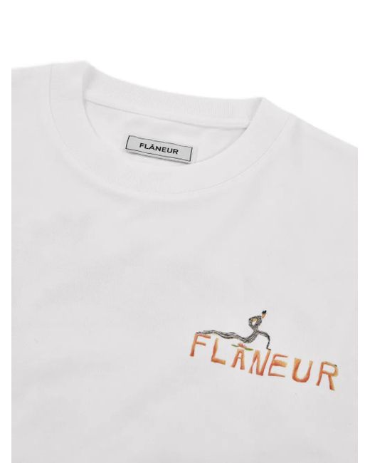 flâneur White Logo-Print T-Shirt for men