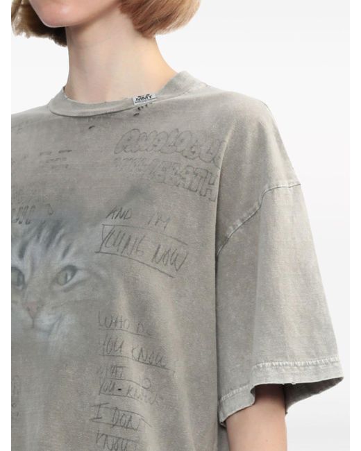 Maison Mihara Yasuhiro Katoenen T-shirt Met Logoprint in het Gray