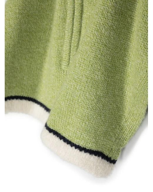 Barrie Green Knitted Zip-Up Scarf