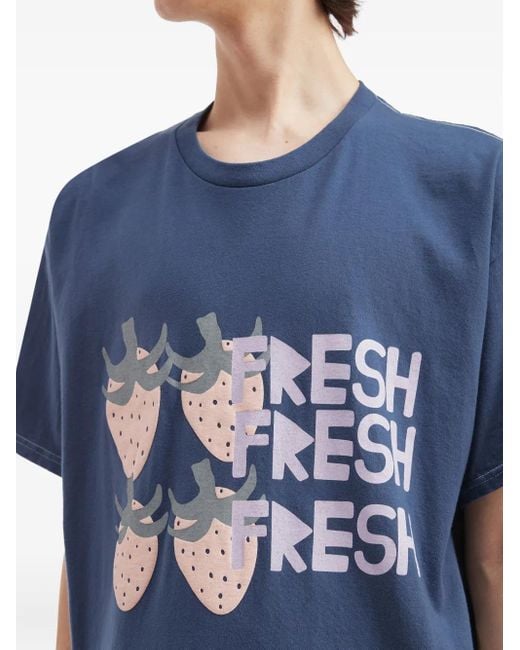 WESTFALL Blue Strawberry-Graphic T-Shirt for men