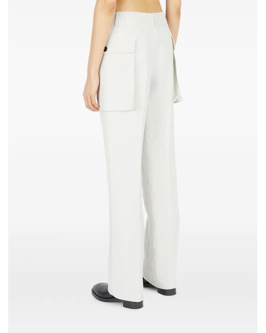 DURAZZI MILANO White Flap-Pocket Trousers