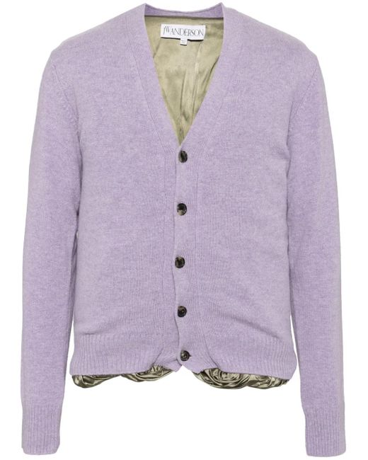 J.W. Anderson Cardigan Mit Satinfutter in Purple für Herren