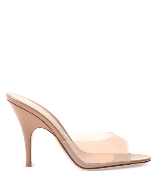 Gianvito Rossi Pink Clear-Strap Mule Sandals