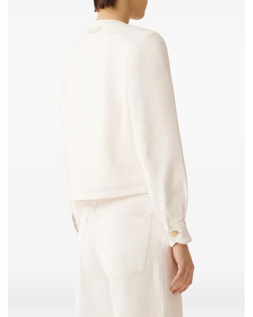 Fabiana Filippi White Patch-Pocket Button Jacket