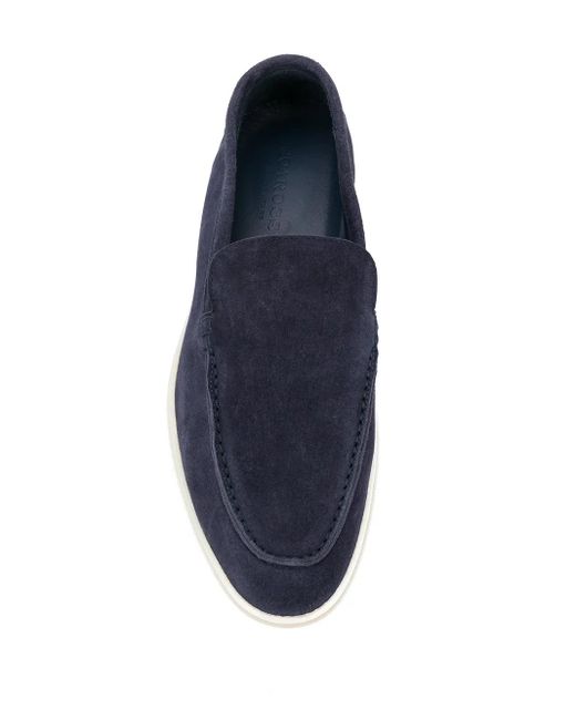 Scarosso Blue Almond Toe Loafers for men