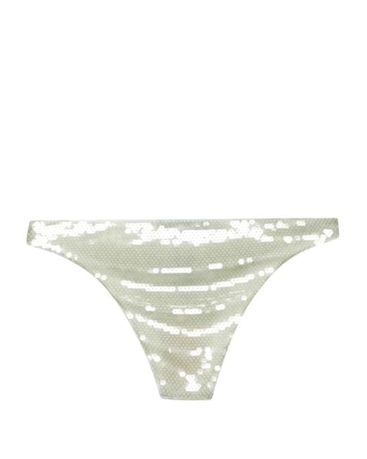 Prada White Sequinned Tulle Bikini Bottoms