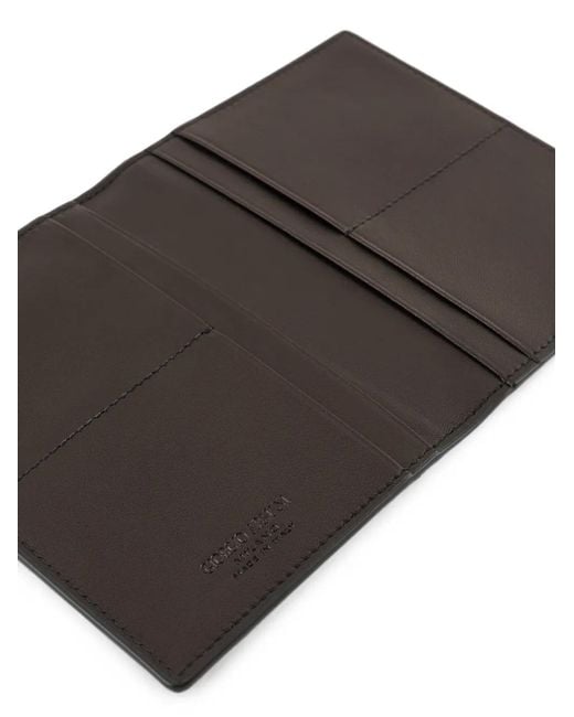 Giorgio Armani Black Logo-Debossed Bifold Cardholder