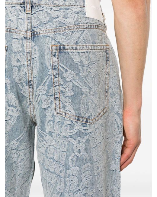 Daily Paper Blue Settle Macrame Straight-leg Jeans for men