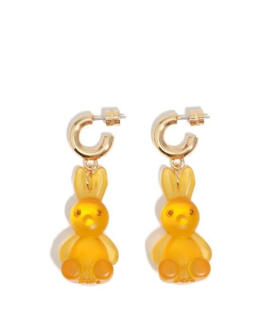 Bimba Y Lola Metallic Rabbit Hoop Earrings