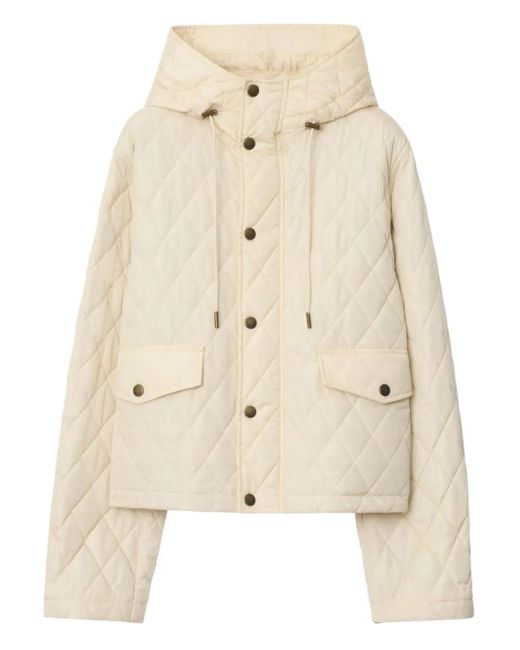 Burberry Natural Gesteppte Cropped-Jacke