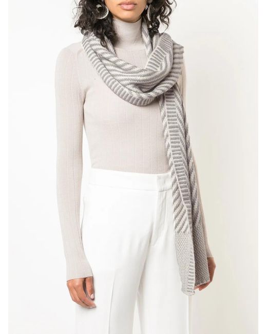 Voz White Chevron Scarf