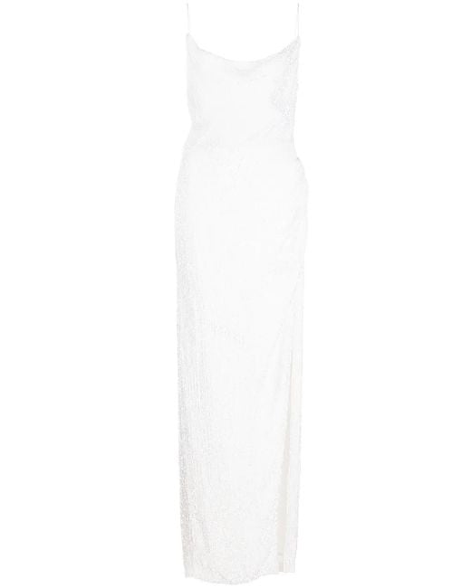 retroféte White Katya Sequin-Embellished Gown