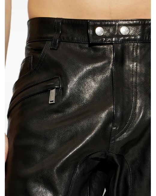 DSquared² Black Leather Trousers for men