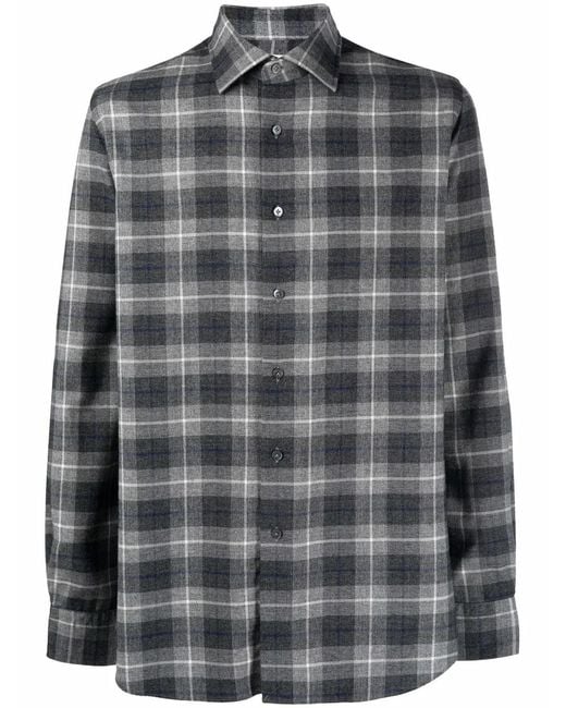 Xacus Gray Plaid-Check Print Shirt for men