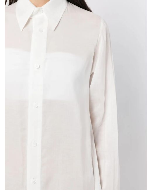 Yohji Yamamoto White Draped-Detail Asymmetric Dress