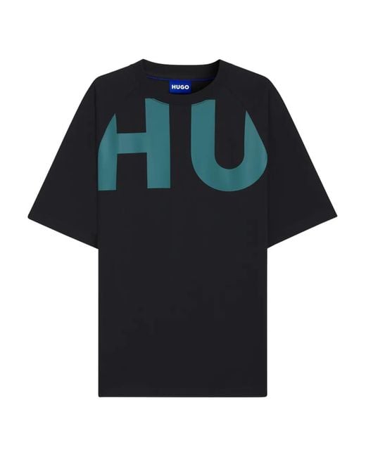 HUGO Black T-Shirt À Imprimé Graphique for men
