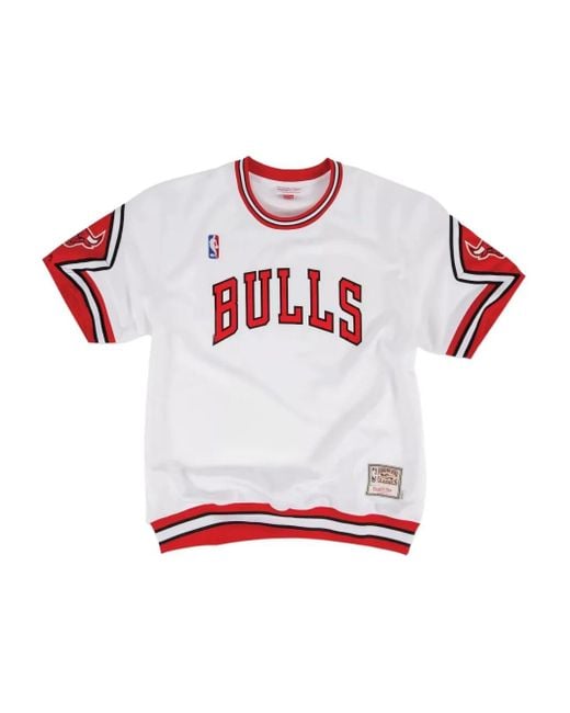 Mitchell & Ness White X Nba Authentic Shooting "Chicago Bulls" T-Shirt for men