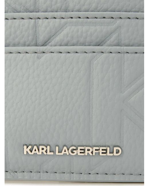 Karl Lagerfeld Gray Logo-Embossed Cardholder for men