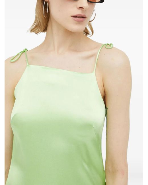Robe Froncée À Bretelles Nouées Résumé en coloris Green