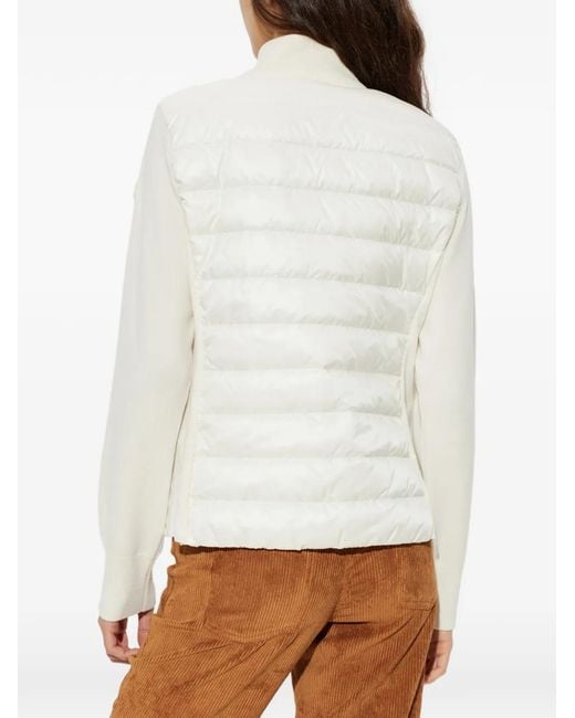 Moncler White Quilted Padded Cardigan