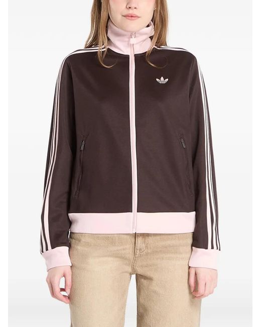 Adidas Brown Stripe-Detail Track Jacket