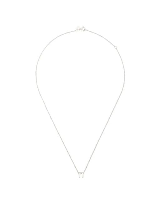 Le Gramme White Alphabet Necklace for men