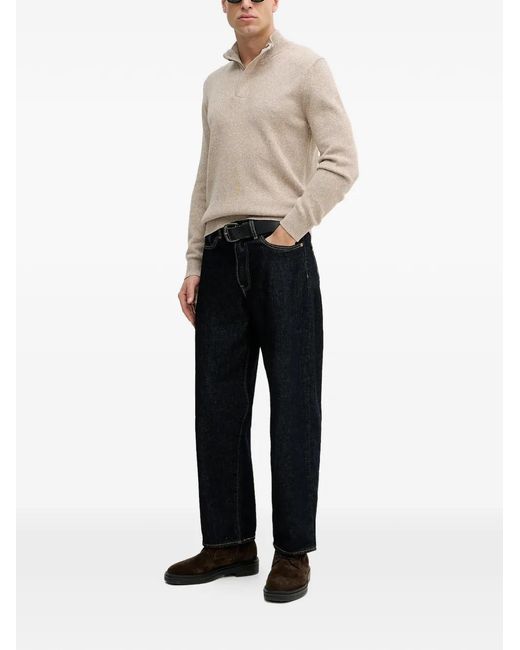 Hackett White Half-Zip Sweater for men