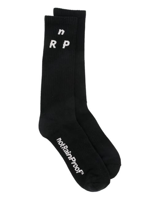Notrainproof Black Logo-Jacquard Socks