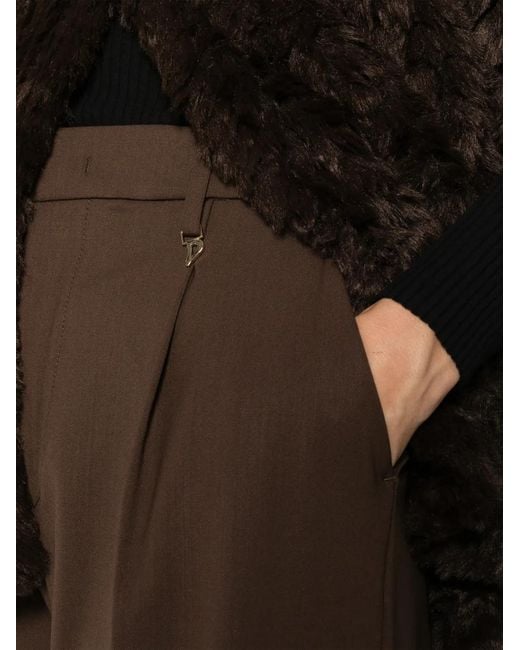 Dondup Brown Pleated Palazzo Pants