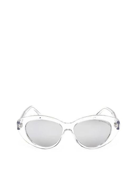 Cutler & Gross White Lunettes De Soleil À Monture Papillon