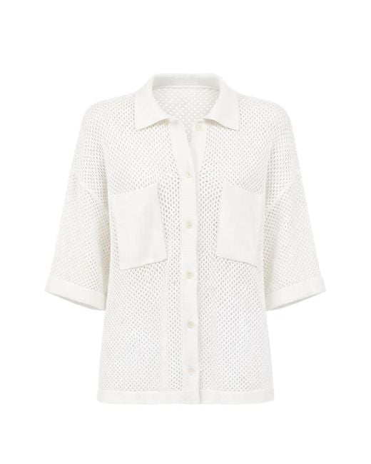 Allude White Chest-Pockets Button-Fastening Shirt