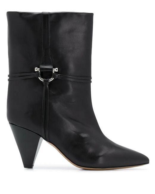 Isabel Marant Black Angular Wide Ankle Boots