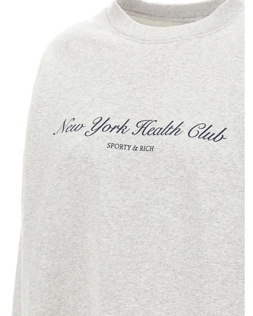 Sporty & Rich White Ny Health Club Sweatshirt