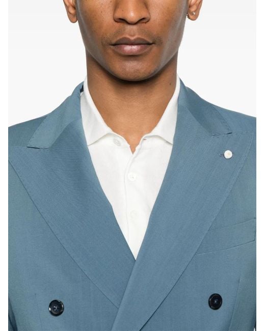 Traje de lana Luigi Bianchi de hombre de color Blue