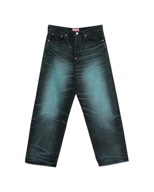 KENZO Gray Washed Jeans for men