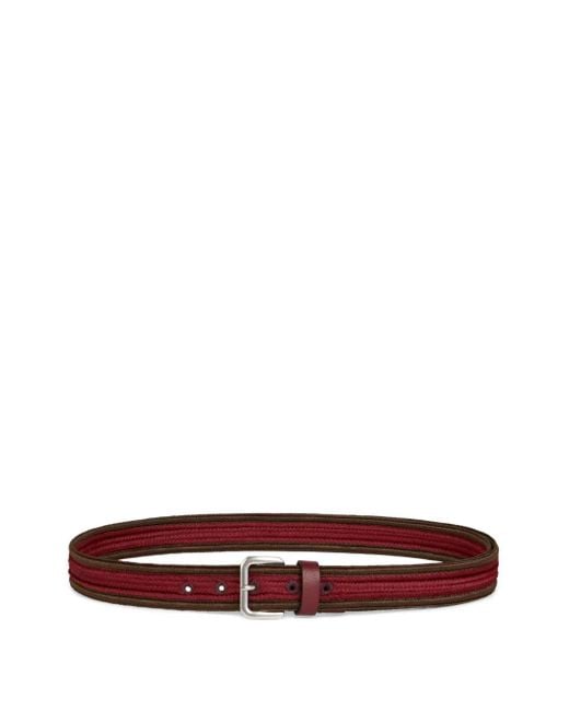Cinturón de piel con diseño tejido Etro de color White
