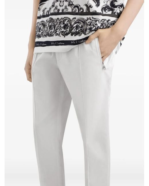 Dolce & Gabbana White Tapered Trousers for men